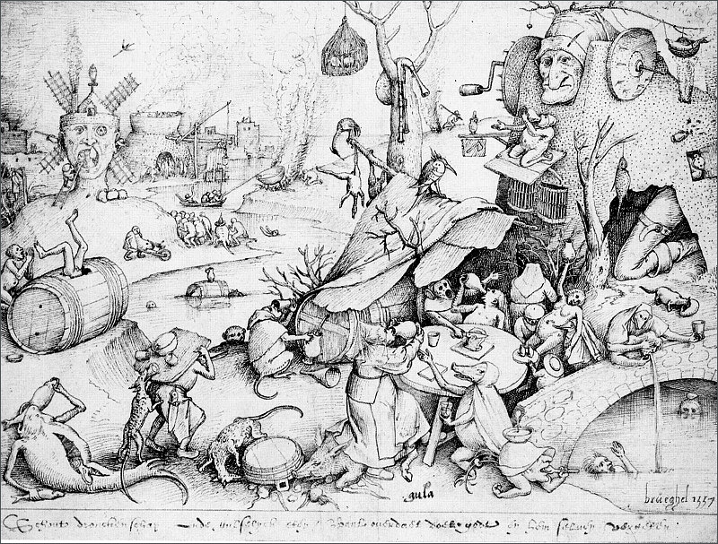 Obžerství, autor Pieter Bruegel st. 