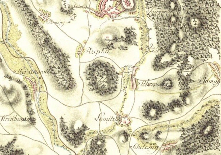 3. I. vojenské mapování – josefské, 1764-1768 a 1780-1783 (rektifikace), měřítko 1: 28 800