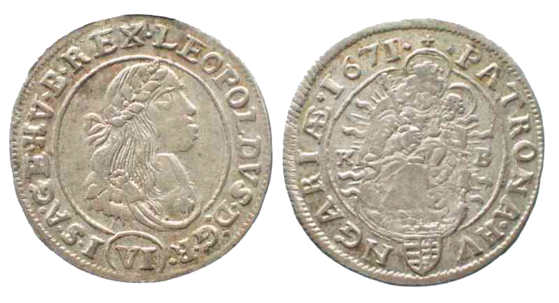 Původní podoba stříbrného šestikrejcaru ze 17. století